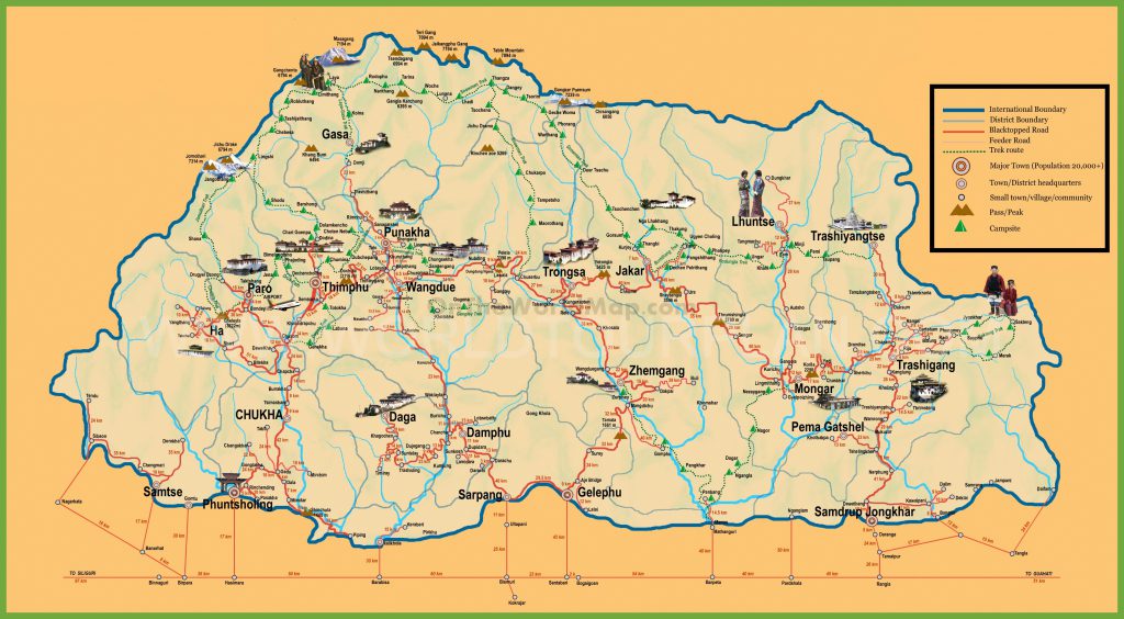 Karte Bhutan
